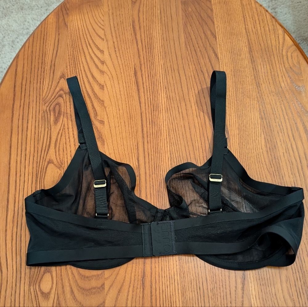Cuup black sheer bra, size 38E - Picture 4 of 6